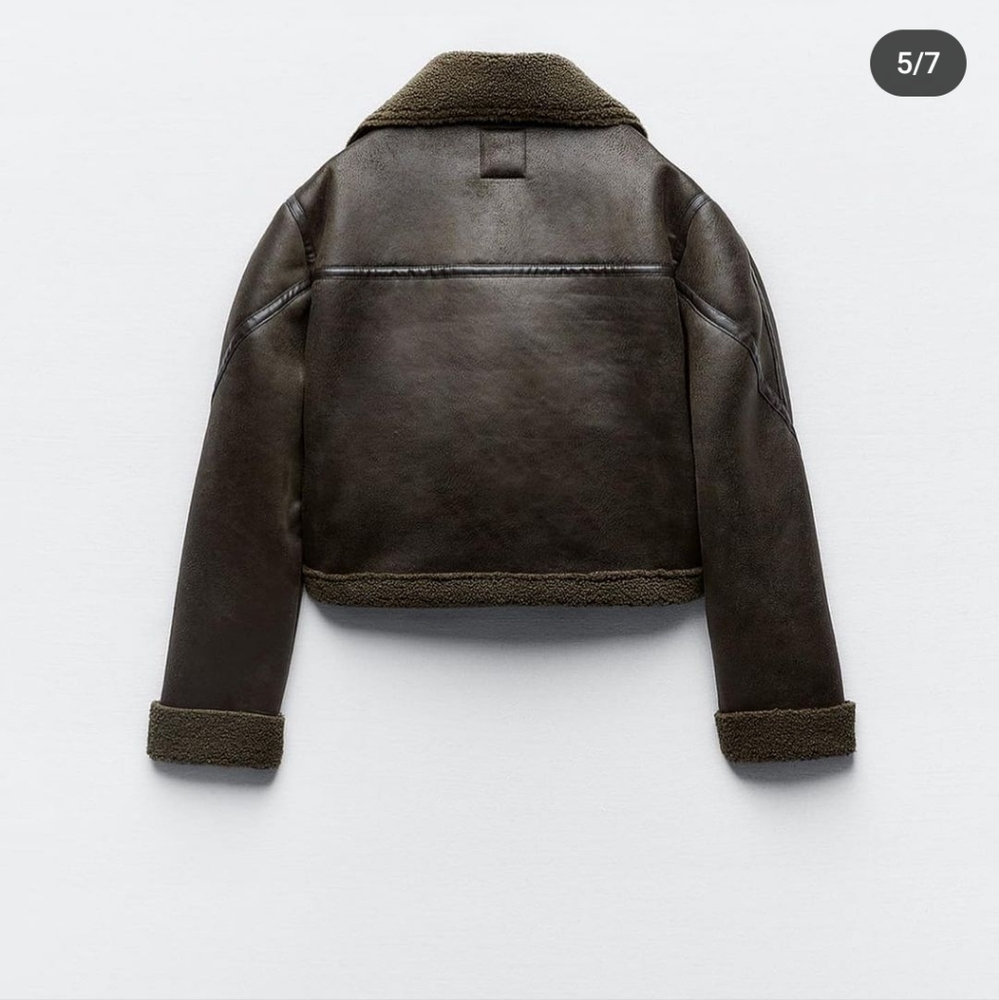 Zara NWT shearling jacket XS - Picture 4 of 11